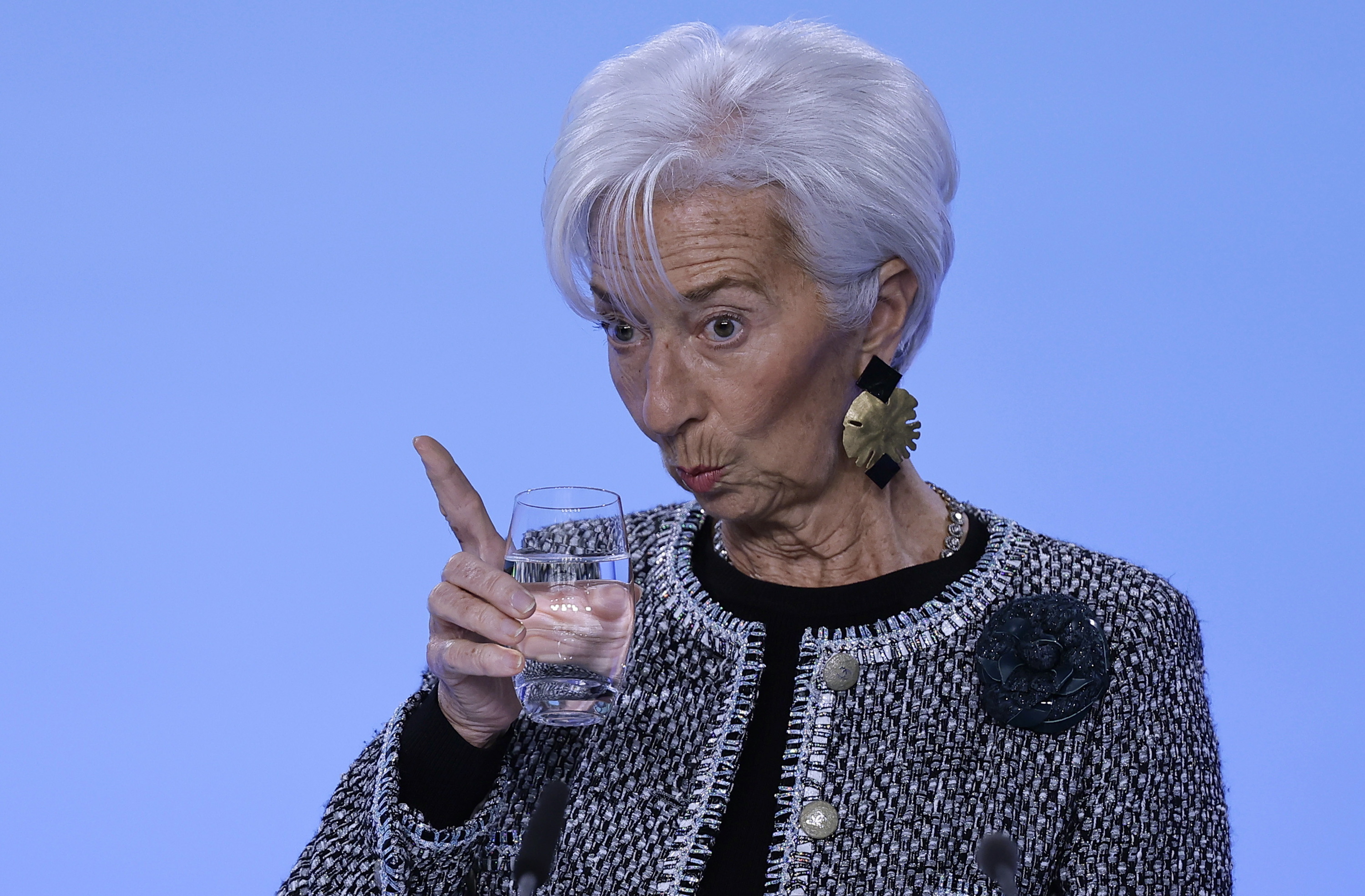 Christine Lagarde EBZko lehendakaria, Frankfurten, gaur. RONALD WITTEK / EFE