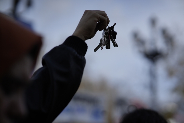 Etxebizitza eskubidearen aldeko manifestazioa. Etxebizitza eskubidearen aldeko manifestazioa.