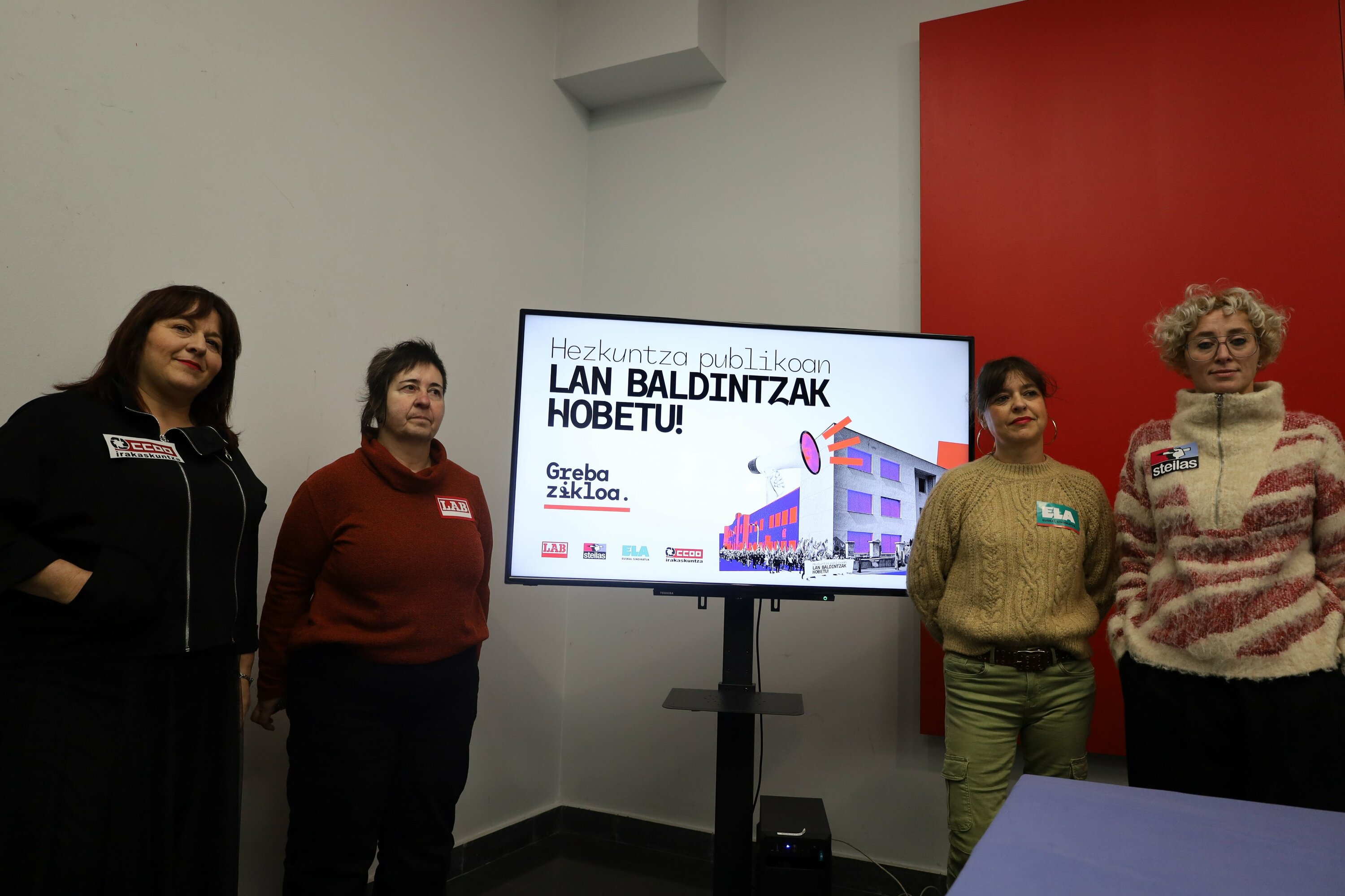 Sindikatuen ordezkariak, gaur, Bilbon. LAB