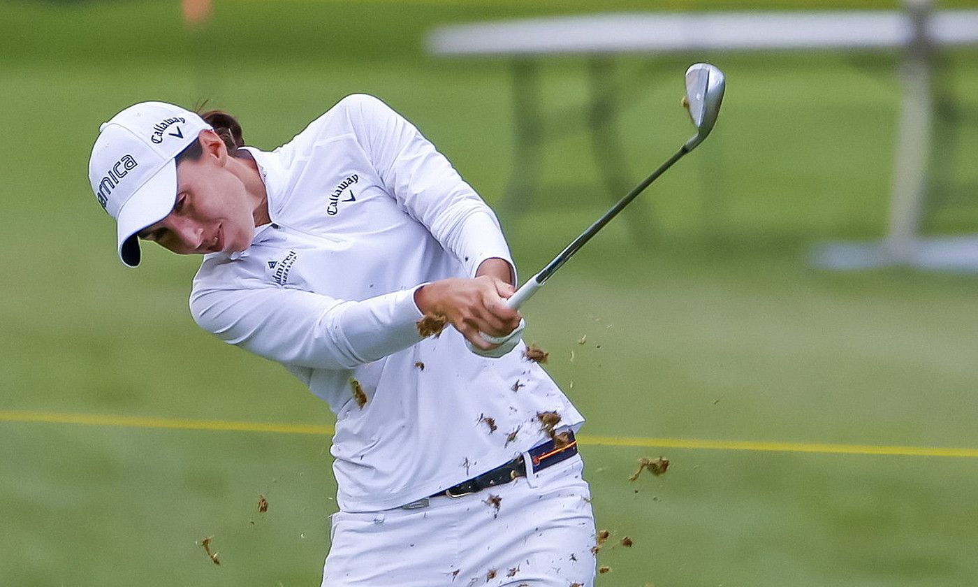 Carlota Ziganda, Jokoetan aritu aurretik jokatutako torneo batean. ERIK S. LESSER / EFE.