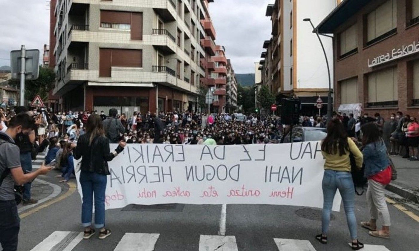 Zornotzan istiluen aurka egindako protesta bat. BERRIA.