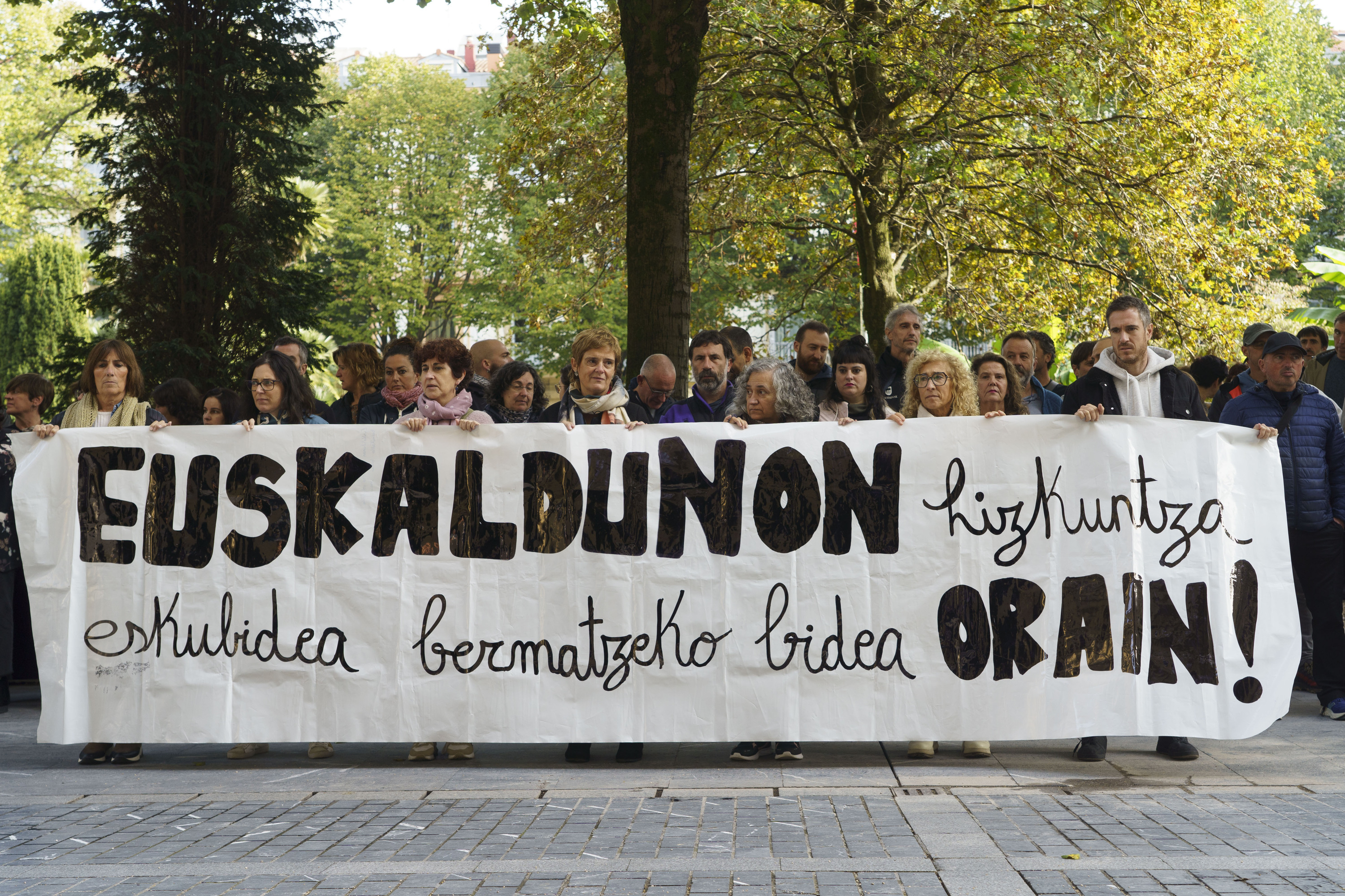 Euskalgintzaren Kontseiluak antolatutako elkarretaratze bat, Donostian. JON URBE / FOKU