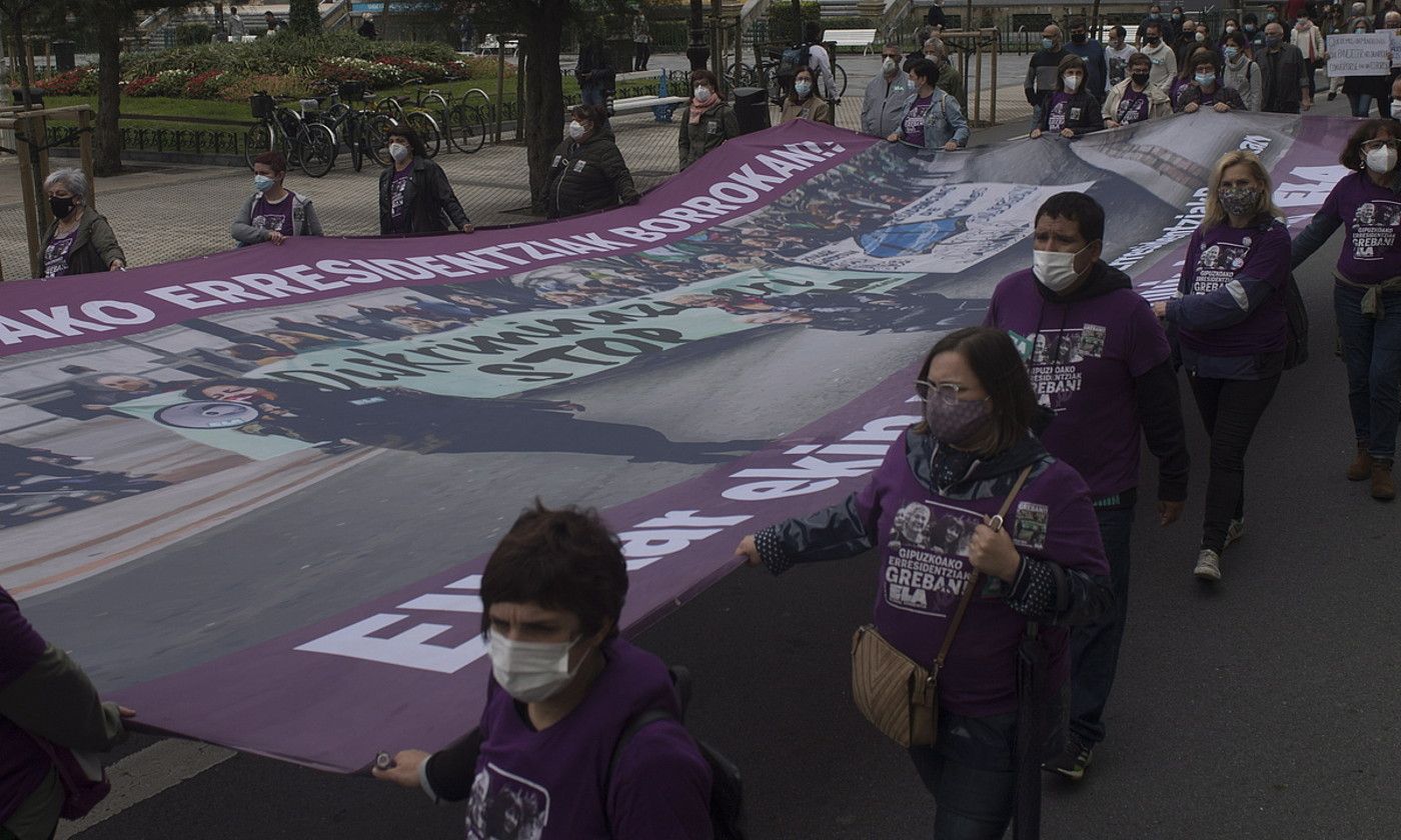 Langileak protestan, artxiboko irudi batean. JUAN CARLOS RUIZ / FOKU.