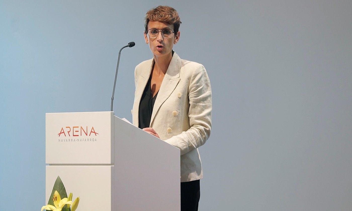 Maria Txibite, irailaren 17an, Navarra Arenan egindako sari banaketa batean. VILLAR LOPEZ / EFE.