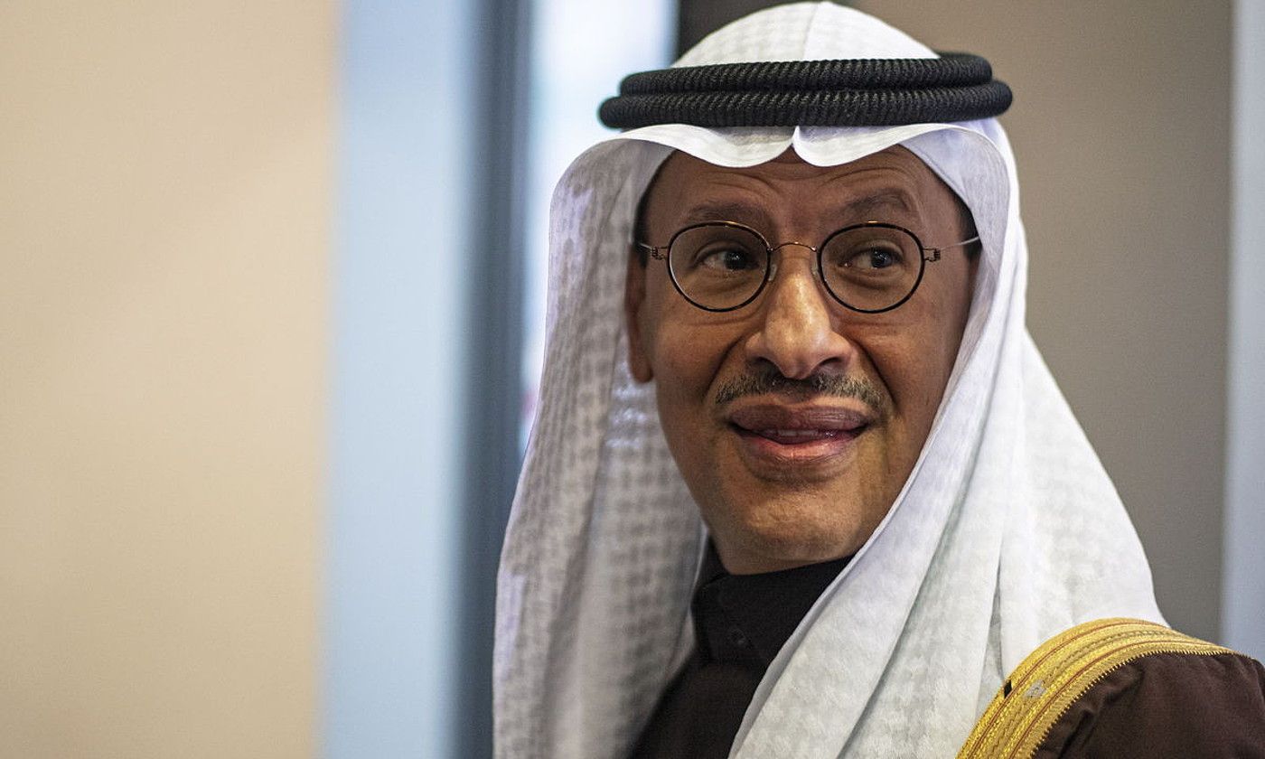 Saudi Arabiako Energia ministro Abdulaziz bin Salman, artxiboko irudi batean. CHRISTIAN BRUNA / EFE. Saudi Arabiako Energia ministro Abdulaziz bin Salman, artxiboko irudi batean. CHRISTIAN BRUNA / EFE.