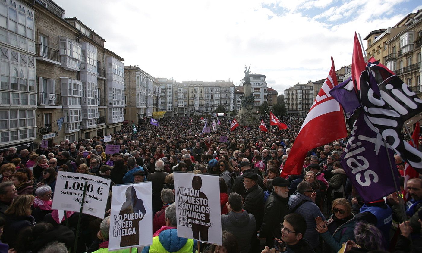 2020ko urtarrilaren 30eko greba orokorra, Gasteizen. ENDIKA PORTILLO / FOKU.