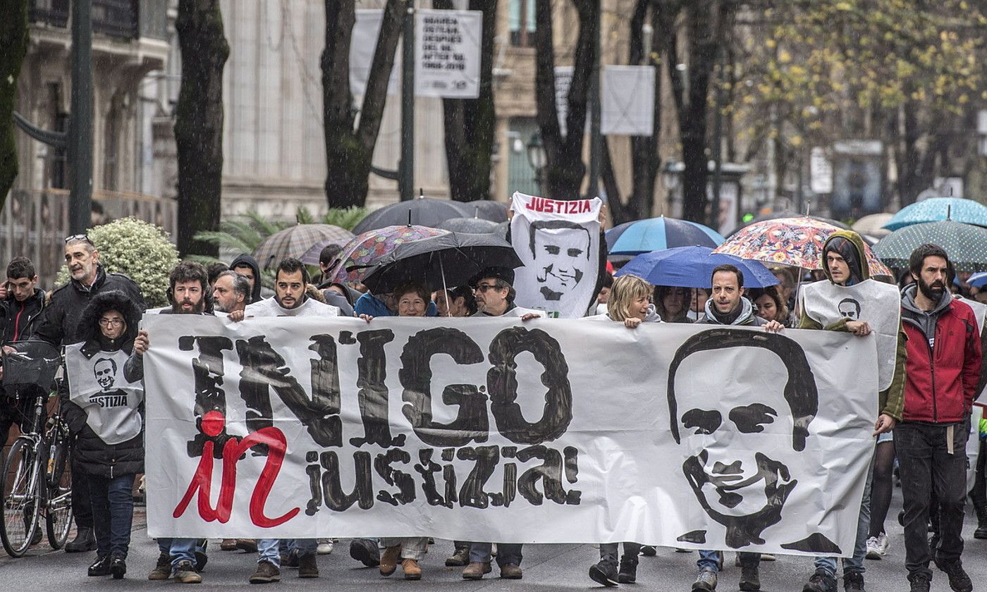 Cabacas auziko epaiaren kontrako manifestazioa, 2018an, Bilbon. GORKA RUBIO / FOKU. Cabacas auziko epaiaren kontrako manifestazioa, 2018an, Bilbon. GORKA RUBIO / FOKU.