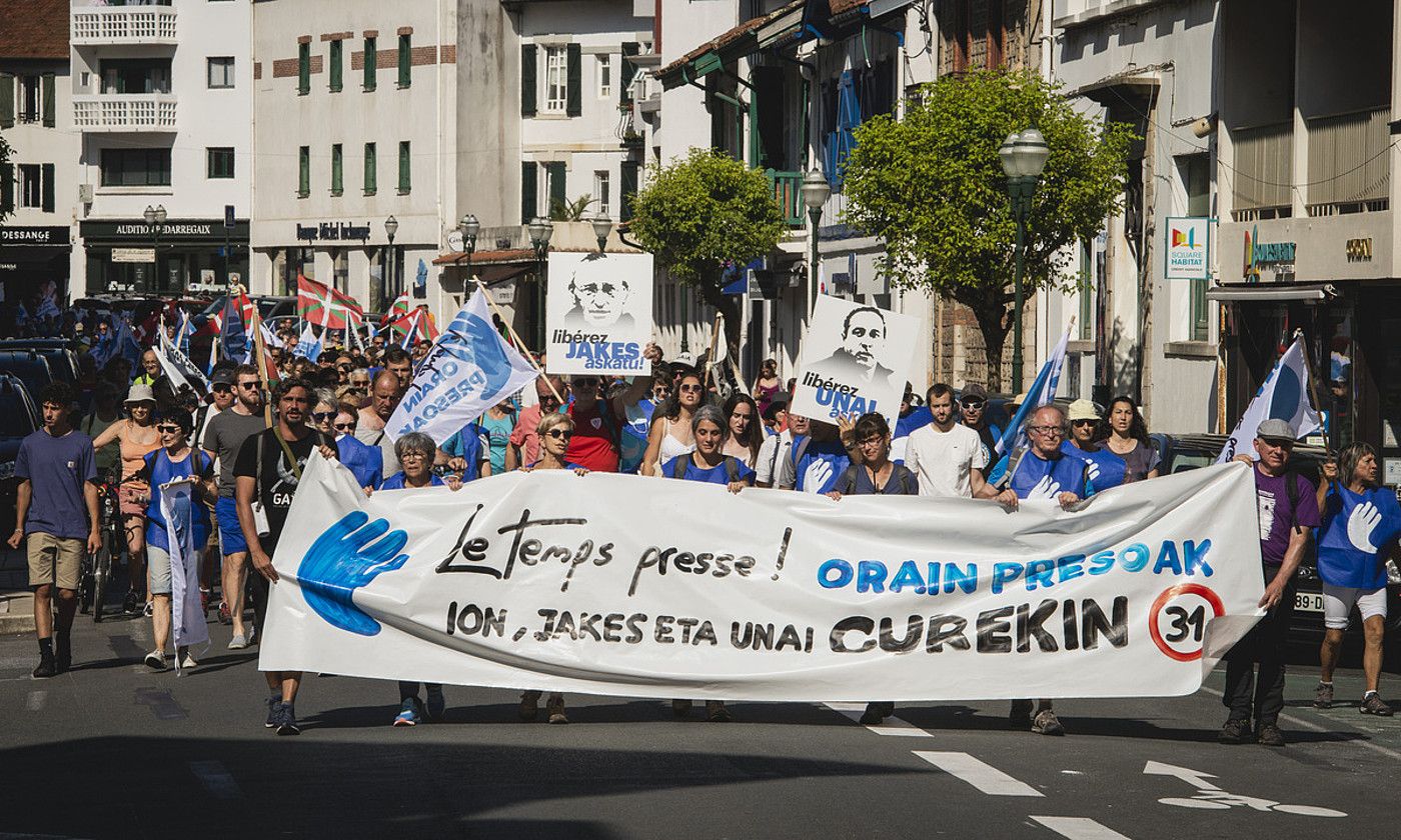 Urte guztian mobilizazio andana egin dute Orain presoak lelopean. GUILLAUME FAUVEAU. Urte guztian mobilizazio andana egin dute Orain presoak lelopean. GUILLAUME FAUVEAU.