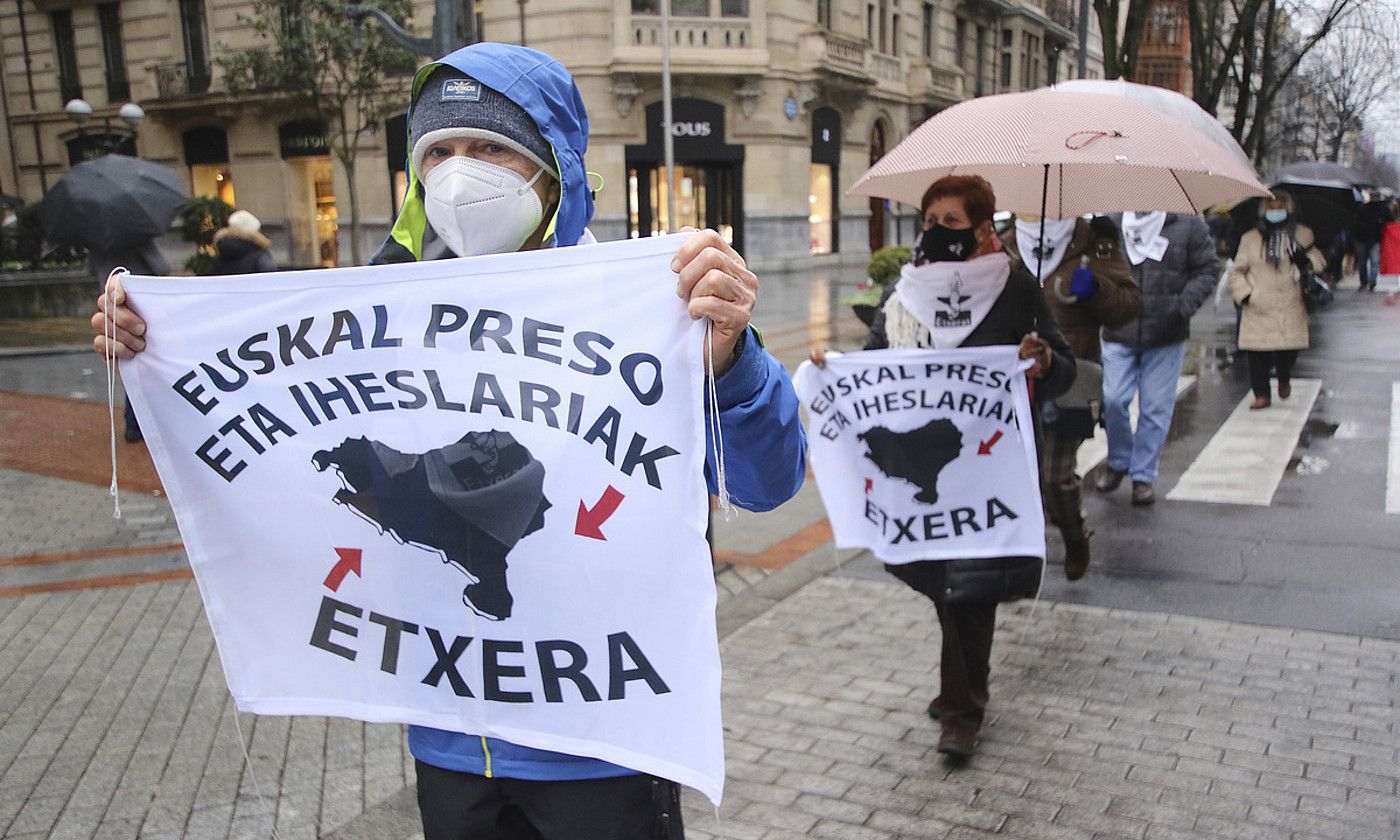 Sarek iazko urtarrilaren 9an Bilbon egindako manifestazioa. OSCAR MATXIN / FOKU.