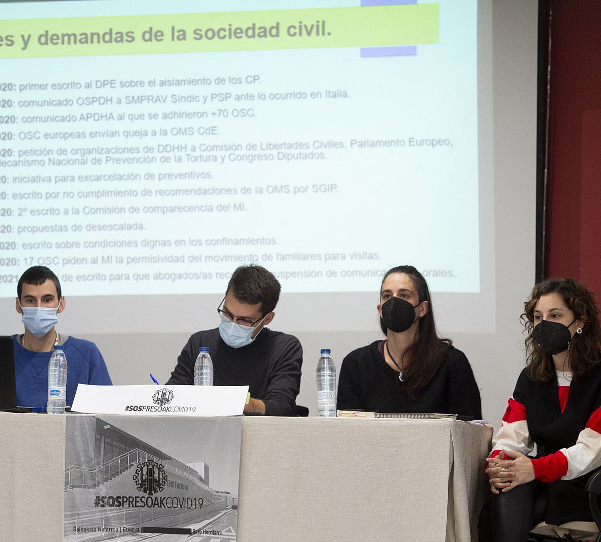 Jose Navarro, Francisco Fernandez eta June San Millan, Irati Jimenez moderatzailearekin batera. IÑIGO URIZ / FOKU. Jose Navarro, Francisco Fernandez eta June San Millan, Irati Jimenez moderatzailearekin batera. IÑIGO URIZ / FOKU.
