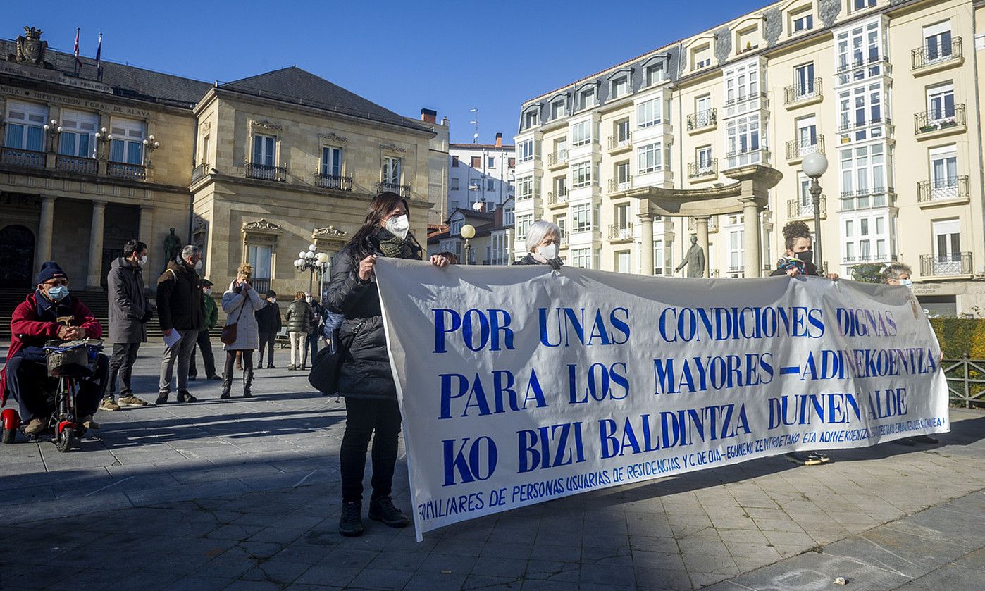 Protesta, atzo. JAIZKI FONTANEDA / FOKU.