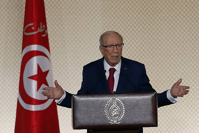 Beji Caid Essebsi, Tunisen, 2017ko maiatzeko agerraldi batean. MOHAMED MESSARA / EFE
