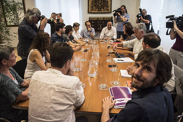 Gaur arratsaldeko bilerak ordubete iraun du. JAGOBA MANTEROLA / FOKU