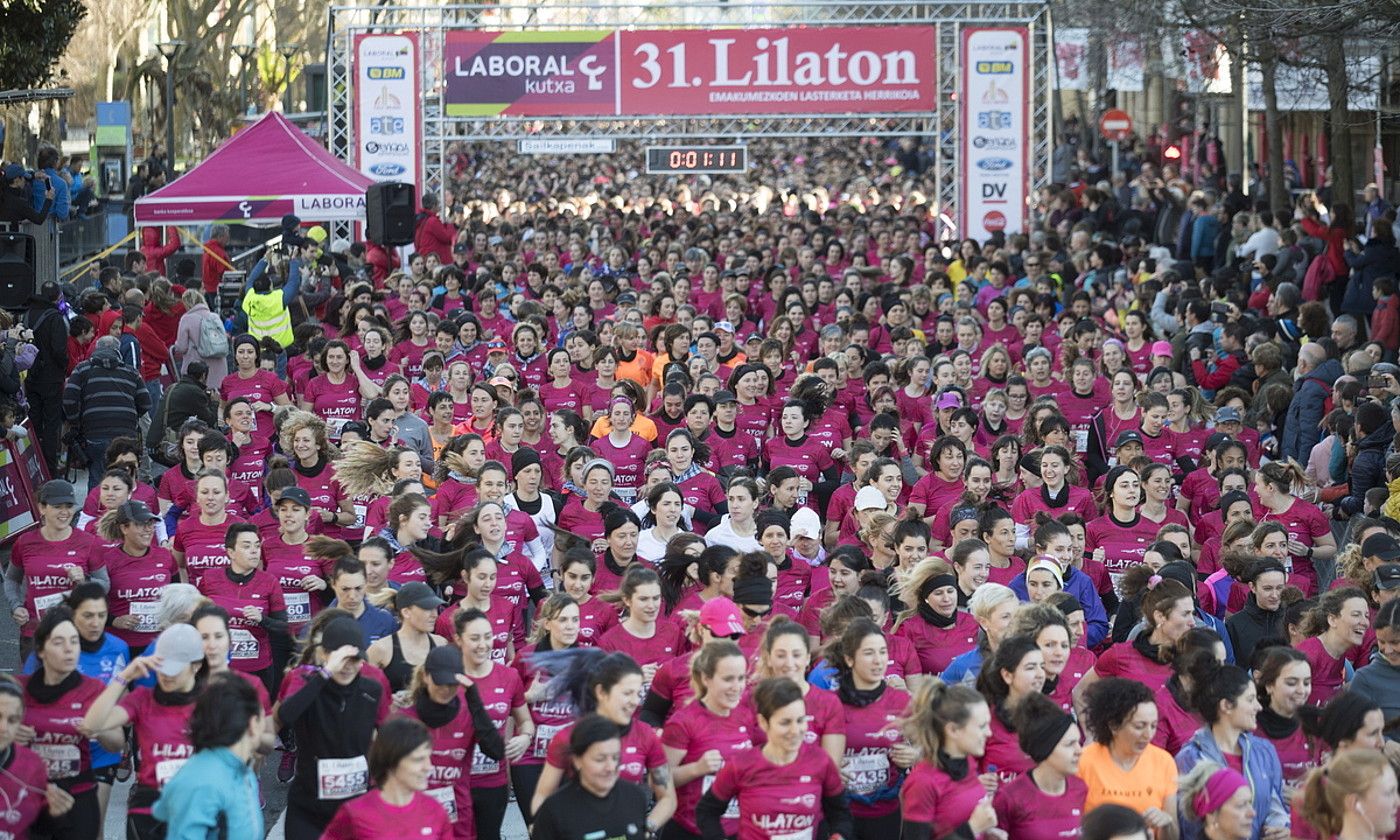 2020ko Lilatoiko argazki bat. Urte hartan, 6.500 emakumek parte hartu zuten. FOKU. 2020ko Lilatoiko argazki bat. Urte hartan, 6.500 emakumek parte hartu zuten. FOKU.