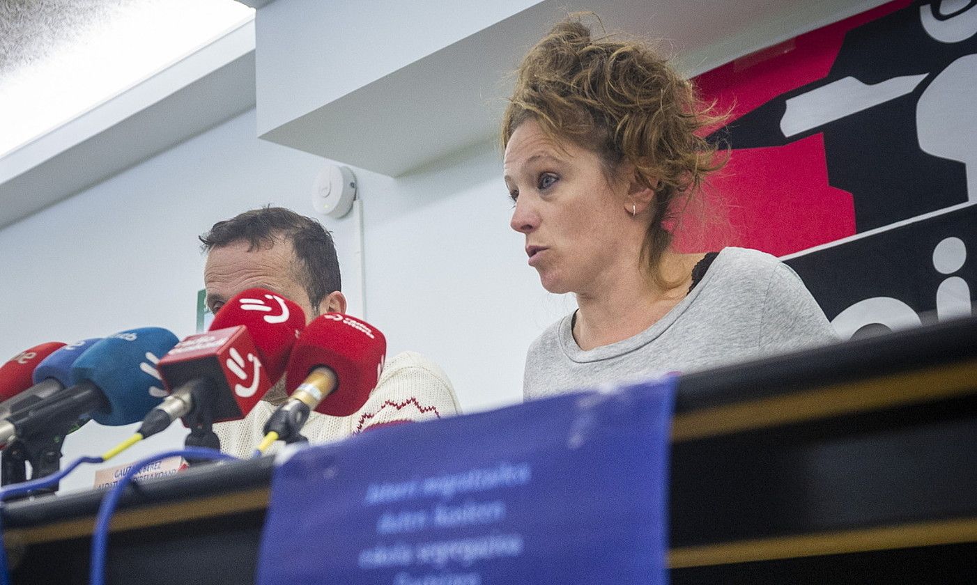 Steilas sindikatuko ordezkarien prentsaurrekoa, atzo. JAIZKI FONTANEDA / FOKU. Steilas sindikatuko ordezkarien prentsaurrekoa, atzo. JAIZKI FONTANEDA / FOKU.