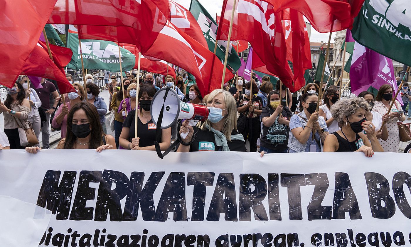 Bizkaiko merkataritzan iaz deituriko greba eguneko manifestazioa. M. D. V. / FOKU.