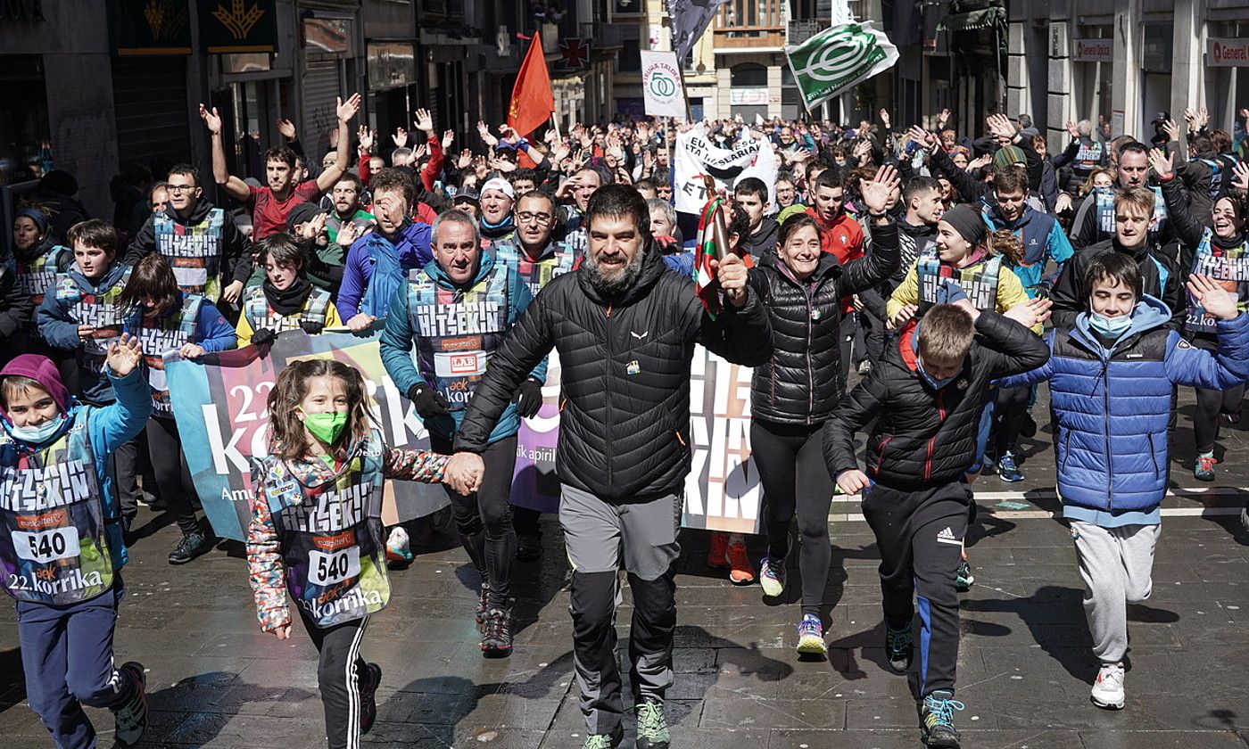 21. Korrikaren abiapuntutik igaro zen, Garesetik. IDOIA ZABALETA / FOKU.