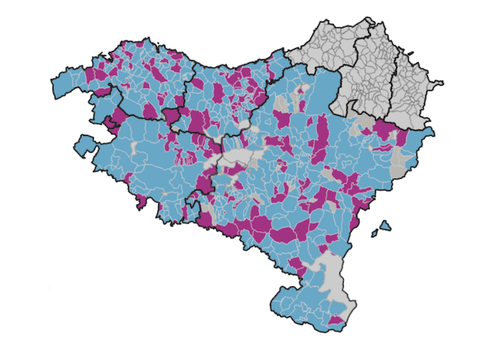 Udal eta foru hauteskunde emaitzen mapa interakiboa, alkateen generoaren araberako datuekin.