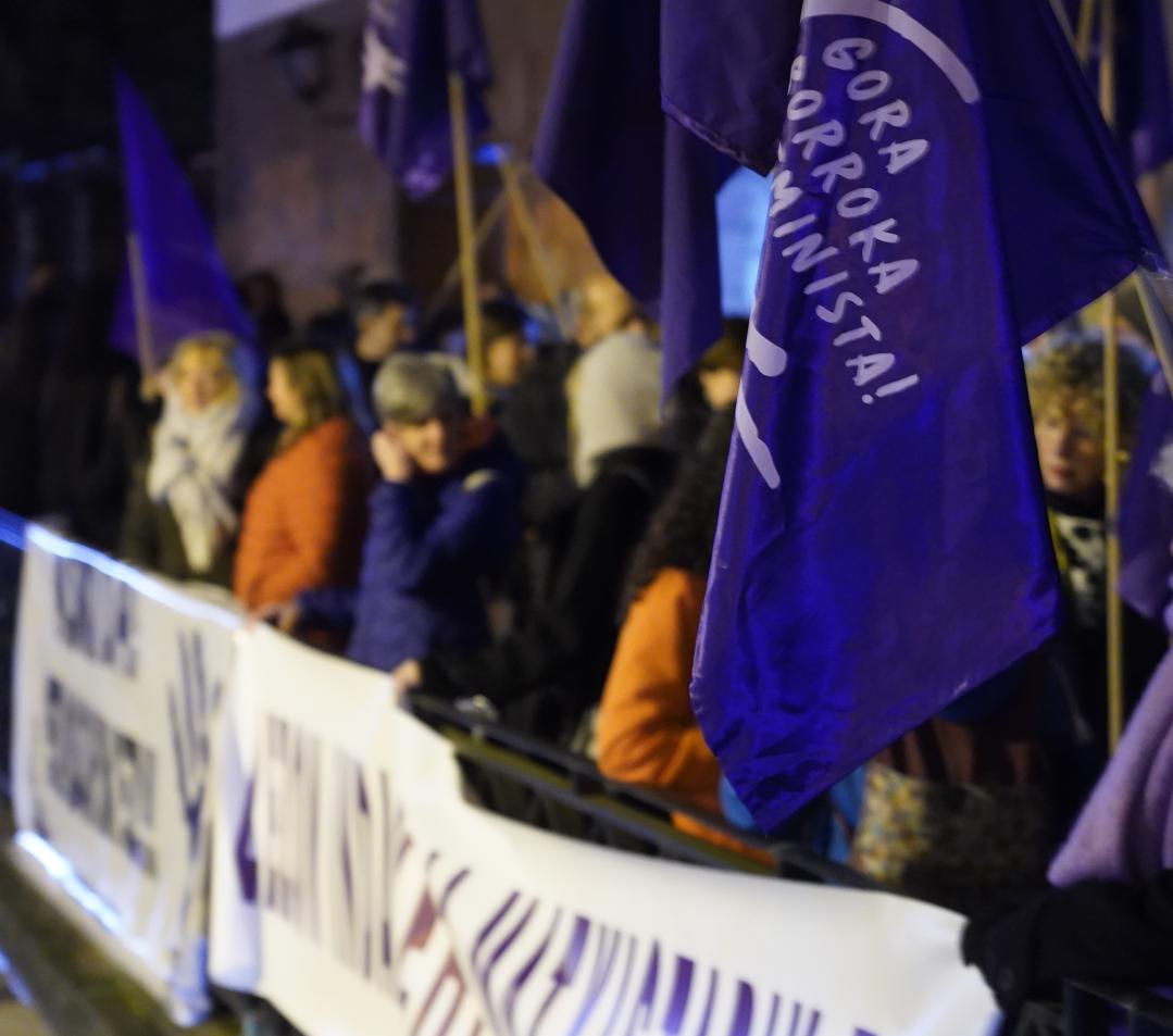 Eraso matxista salatzeko elkarretaratze bat, artxiboko irudi batean. JON URBE / FOKU