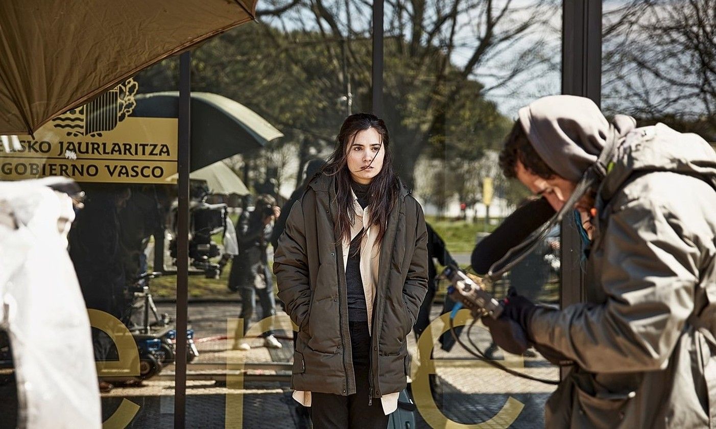 Gelditasuna ekaitzean lanaren filmaketa, Donostian. VIDANIA FILMS.