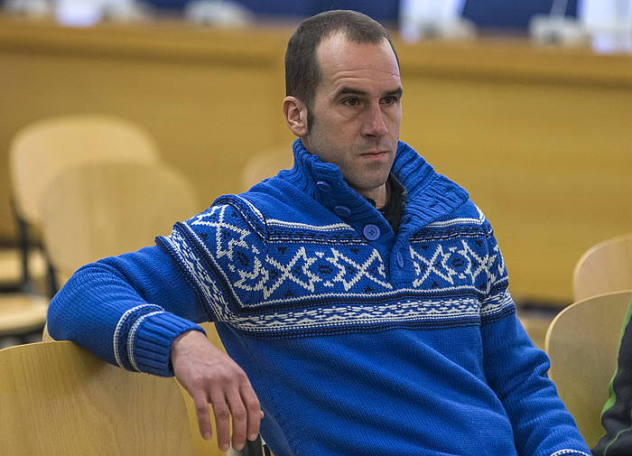 Garikoitz Aspiazu, Espainiako Auzitegi Nazionalean, 2015eko epaiketa batean. EMILIO NARANJO / EFE