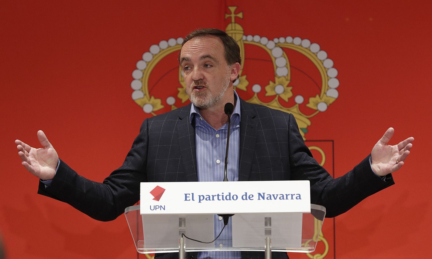 Javier Esparza, Navarra Sumako bozeramailea eta UPNko idazkari nagusia, artxiboko irudi batean. VILLAR LOPEZ / EFE.