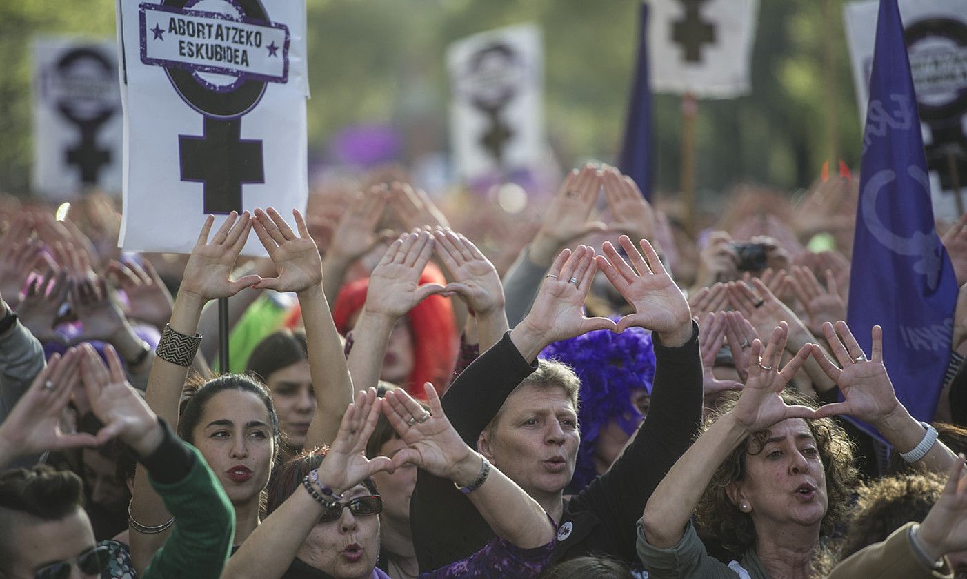 Mugimendu feministaren protesta bat, Iruñean. JAGOBA MANTEROLA / FOKU.