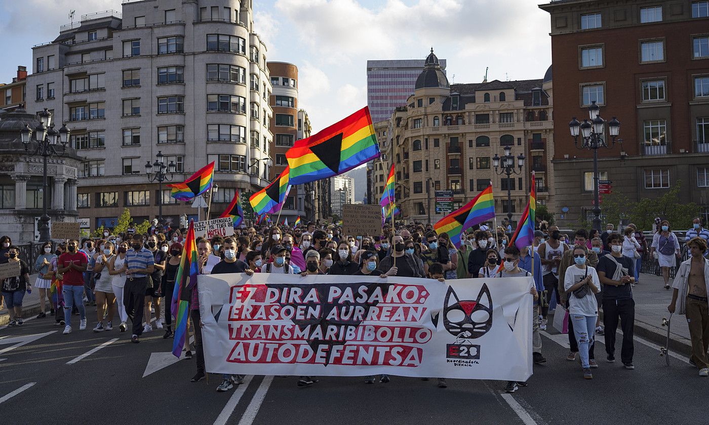 Eraso homofoboen aurkako manifestazio bat, Bilbon. ARITZ LOIOLA / FOKU. Eraso homofoboen aurkako manifestazio bat, Bilbon. ARITZ LOIOLA / FOKU.