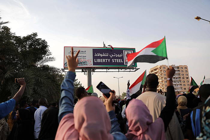 Junta militarraren aurkako protestak Khartumen. MARWAN ALI, EFE