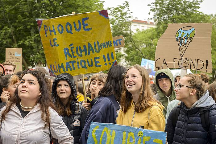 Klimaren aldeko ikasleen greba, Baionan. GUIILAUME FAUVEAU / IPARLA