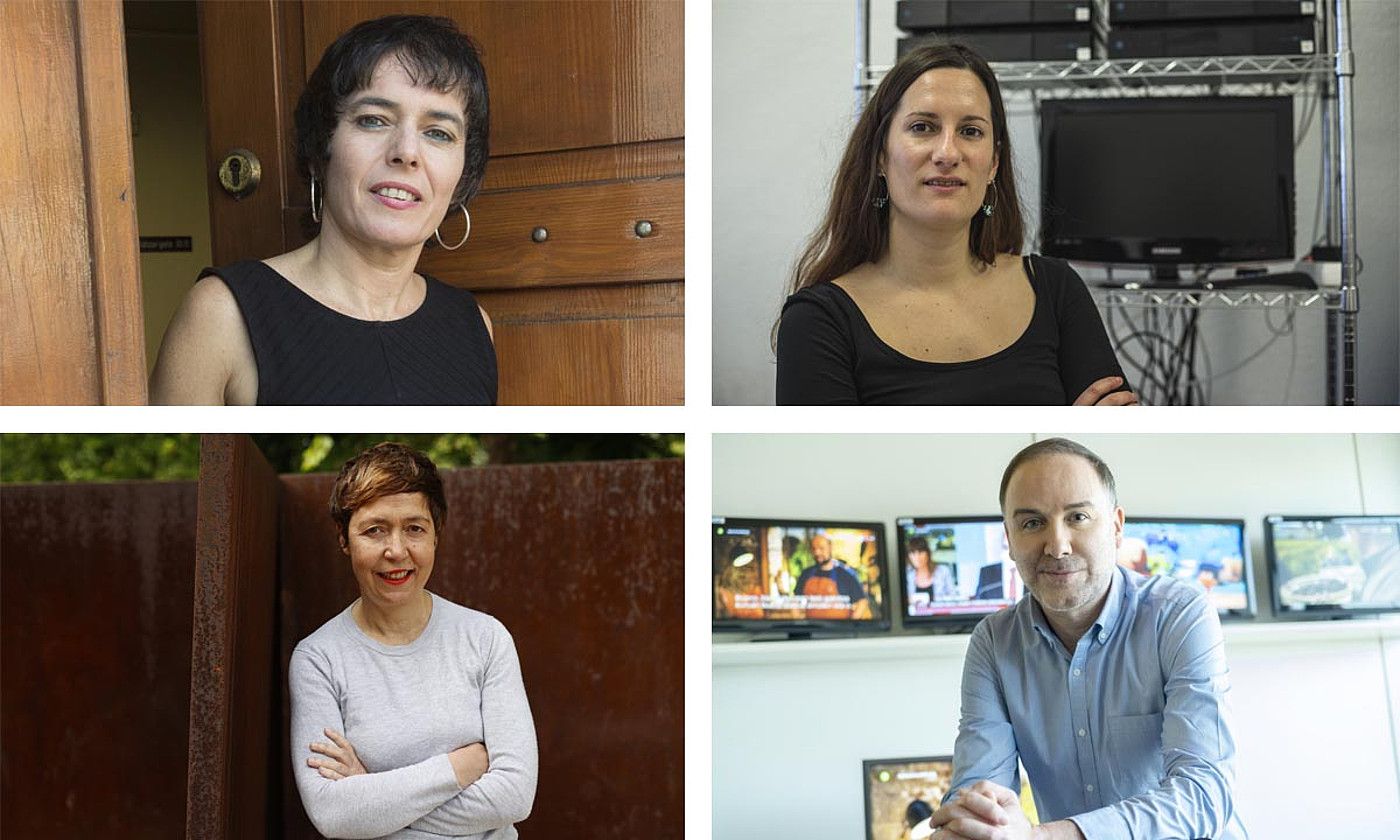 Idoia Astigarraga (Mondragon Unibertsitatea), Libe Mimenza (Euskal Hedabideen Behatokia), Beatriz Narbaiza (EHU) eta Unai Iparragirre (ETB) izango dira ikastaroetan parte hartuko dutenetako batzuk. M. DEL VALLE - A. LOIOLA - M. ANDRES / FOKU - EITB. Idoia Astigarraga (Mondragon Unibertsitatea), Libe Mimenza (Euskal Hedabideen Behatokia), Beatriz Narbaiza (EHU) eta Unai Iparragirre (ETB) izango dira ikastaroetan parte hartuko dutenetako batzuk. M. DEL VALLE - A. LOIOLA - M. ANDRES / FOKU - EITB.