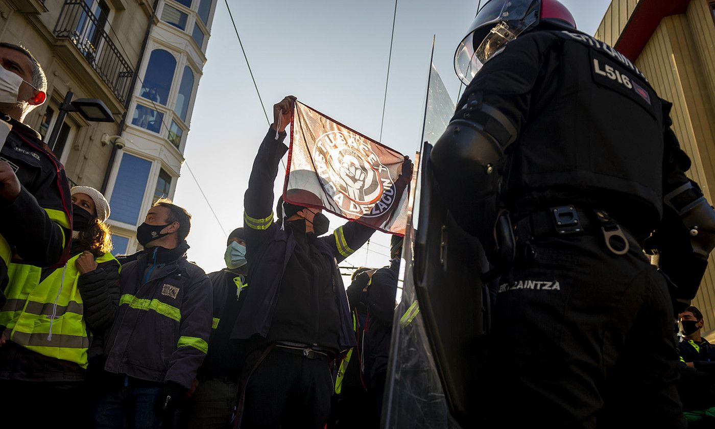 Tubacexeko langileen elkarretaratze bat. ANONI LUBAKI / FOKU.