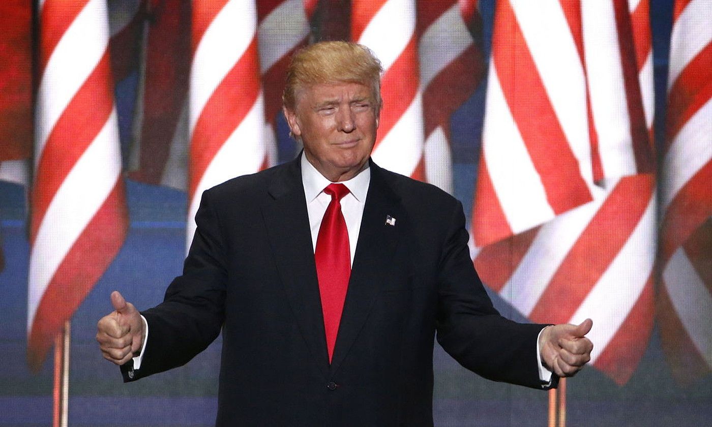 Donald Trump AEBetako presidente ohia, Alderdi Errepublikanoaren ekitaldi batean. SHAWN THEW / EFE.