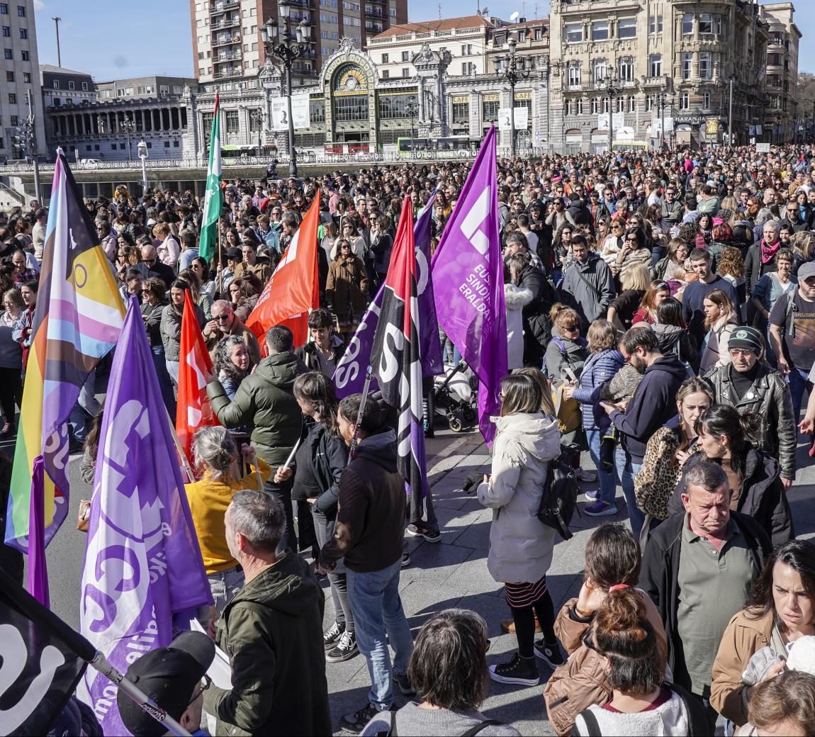 Steilas, LAB, ELA eta CCOO sindikatuen deialdi bat. MARISOL RAMIREZ / FOKU