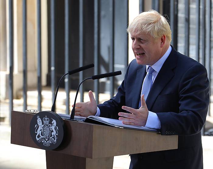 Boris Johnson, gaur, lehen ministro izendatu berritan. ERRESUMA BATUKO GOBERNUA.