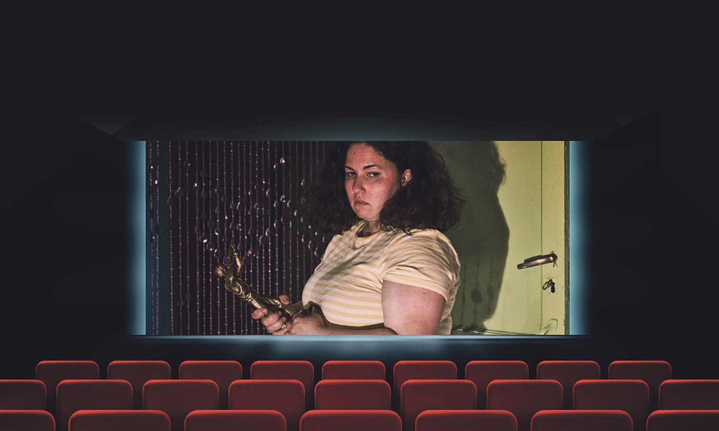 Laura Galan aktorea, Cerdita filmeko eszena batean. BERRIA. Laura Galan aktorea, Cerdita filmeko eszena batean. BERRIA.