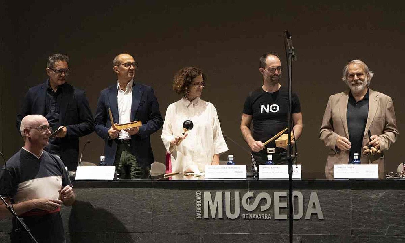After Cage musika esperimentalaren jaialdiko kideak, atzo Iruñean. BERRIA. After Cage musika esperimentalaren jaialdiko kideak, atzo Iruñean. BERRIA.