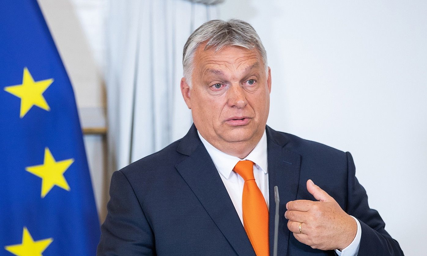 Viktor Orban Hungariako lehen ministroa, Vienan, uztailean. M. B. / EFE.