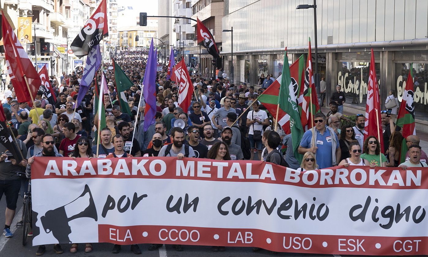 Arabako metalgintzako langileen manifestazio bat. RAUL BOGAJO / FOKU.