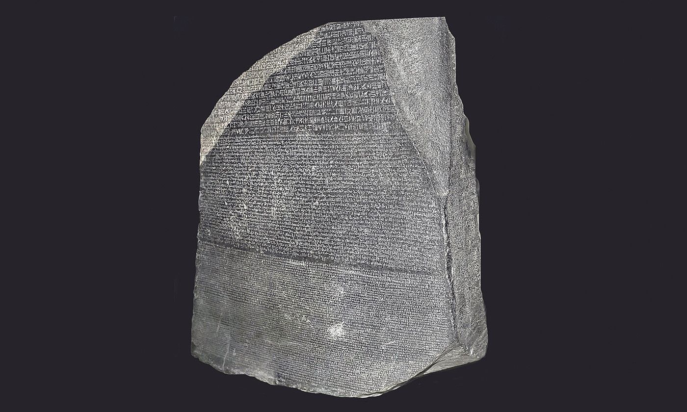 Rosetta harria Britainiar Museoan dago, Londresen. HANS HILLEWAERT.