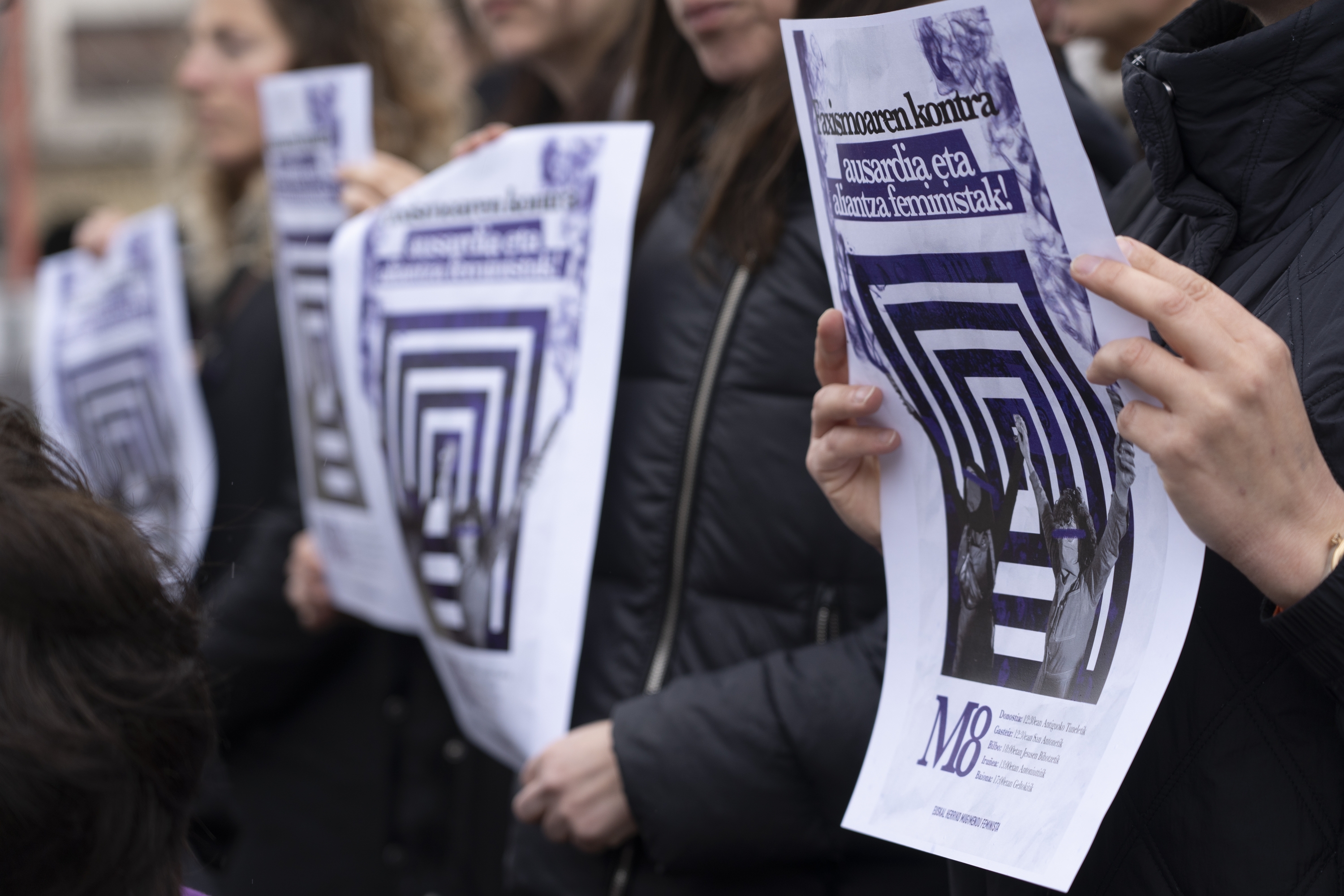 Euskal Herriko mugimendu feministaren agerraldia, artxiboko irudi batean. JAGOBA MANTEROLA / FOKU