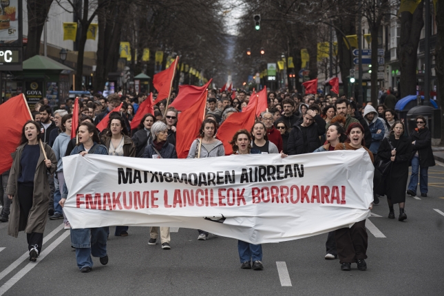 Itaia emakumeen antolakunde sozialistaren manifestazioa martxoaren 8an, Bilbon. ARITZ LOIOLA / FOKU