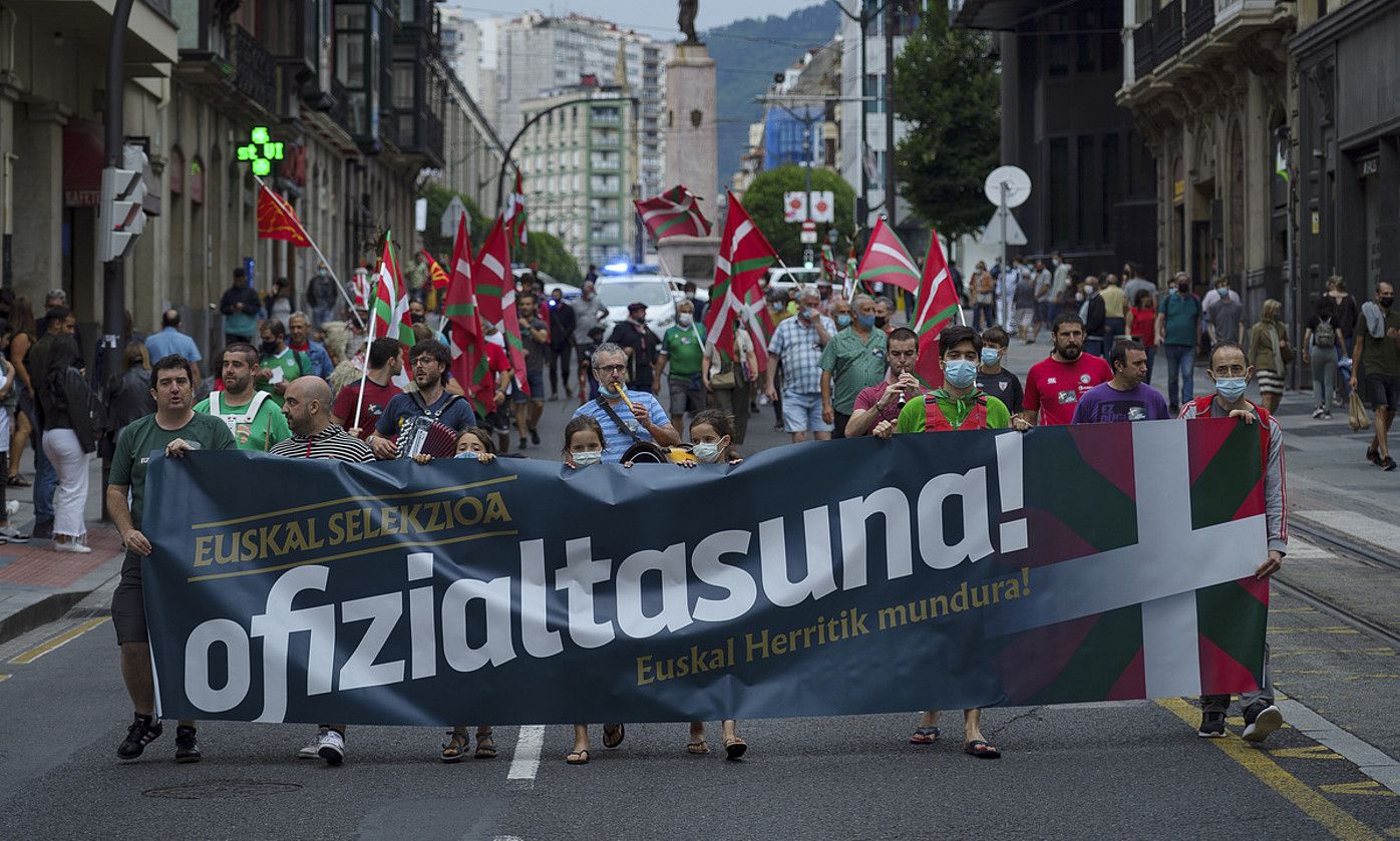 Euskal Selekzioaren aldeko manifestazioa. ARITZ LOIOLA / FOKU.