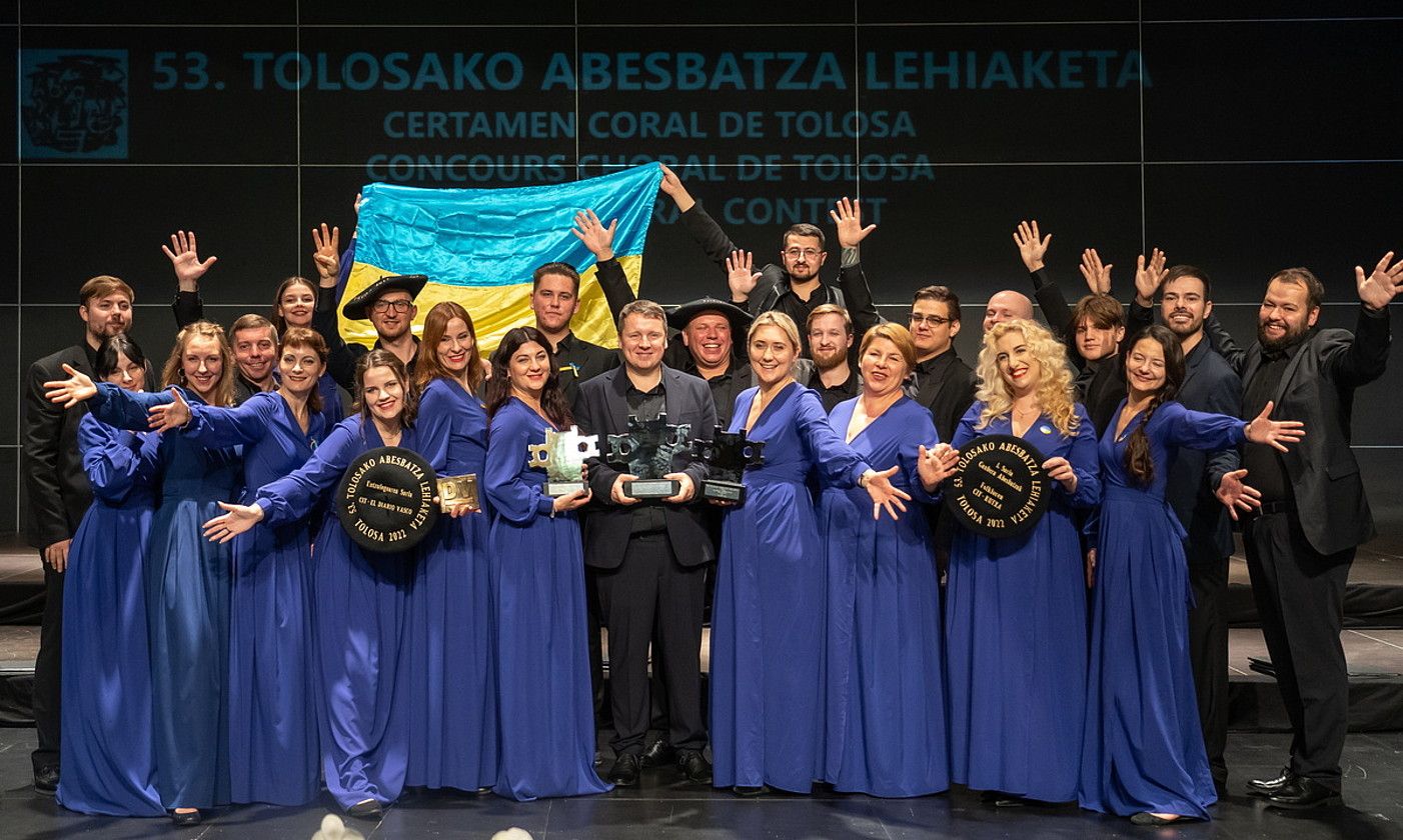 Sofia Chamber Choir abesbatzako kideak, atzo, Tolosan. ANDONI CANELLADA / FOKU.