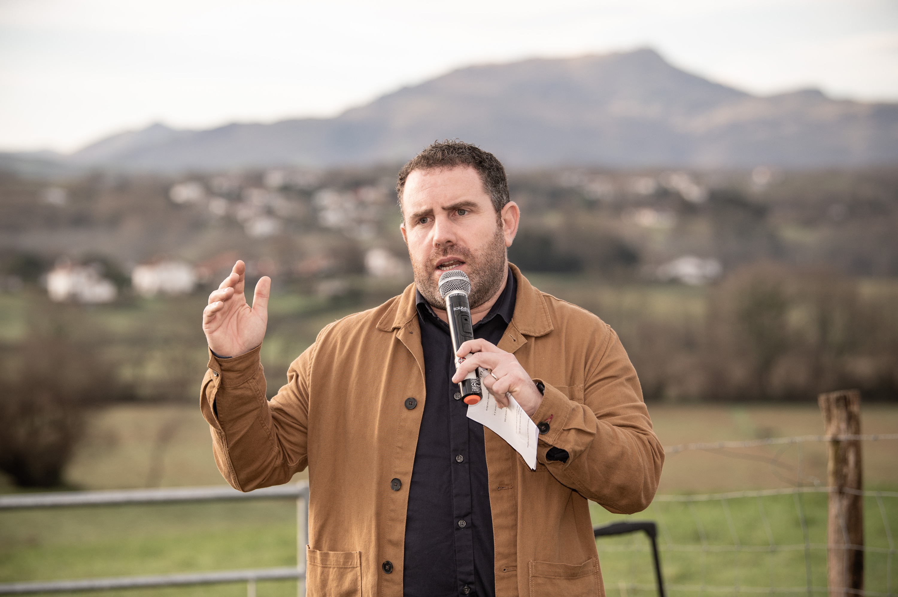 Peio Dufau, Arbonan, egitasmoa aurkezteko eginiko agerraldian, urtarrilaren 10ean. PATXI BELTZAIZ