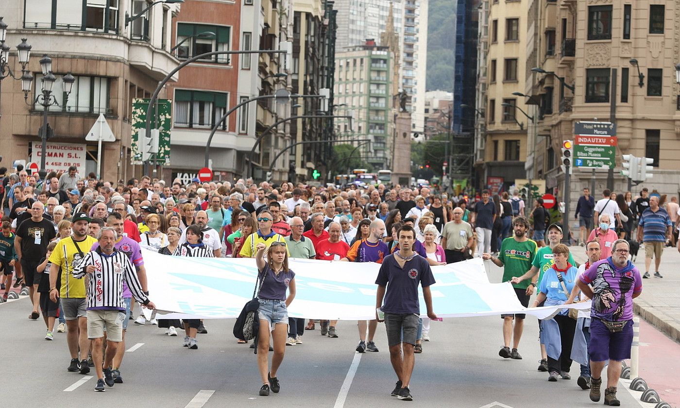 Sarek antolatutako manifestazio bat, abuztuan, Bilbon. OSKAR MATXIN EDESA / FOKU.