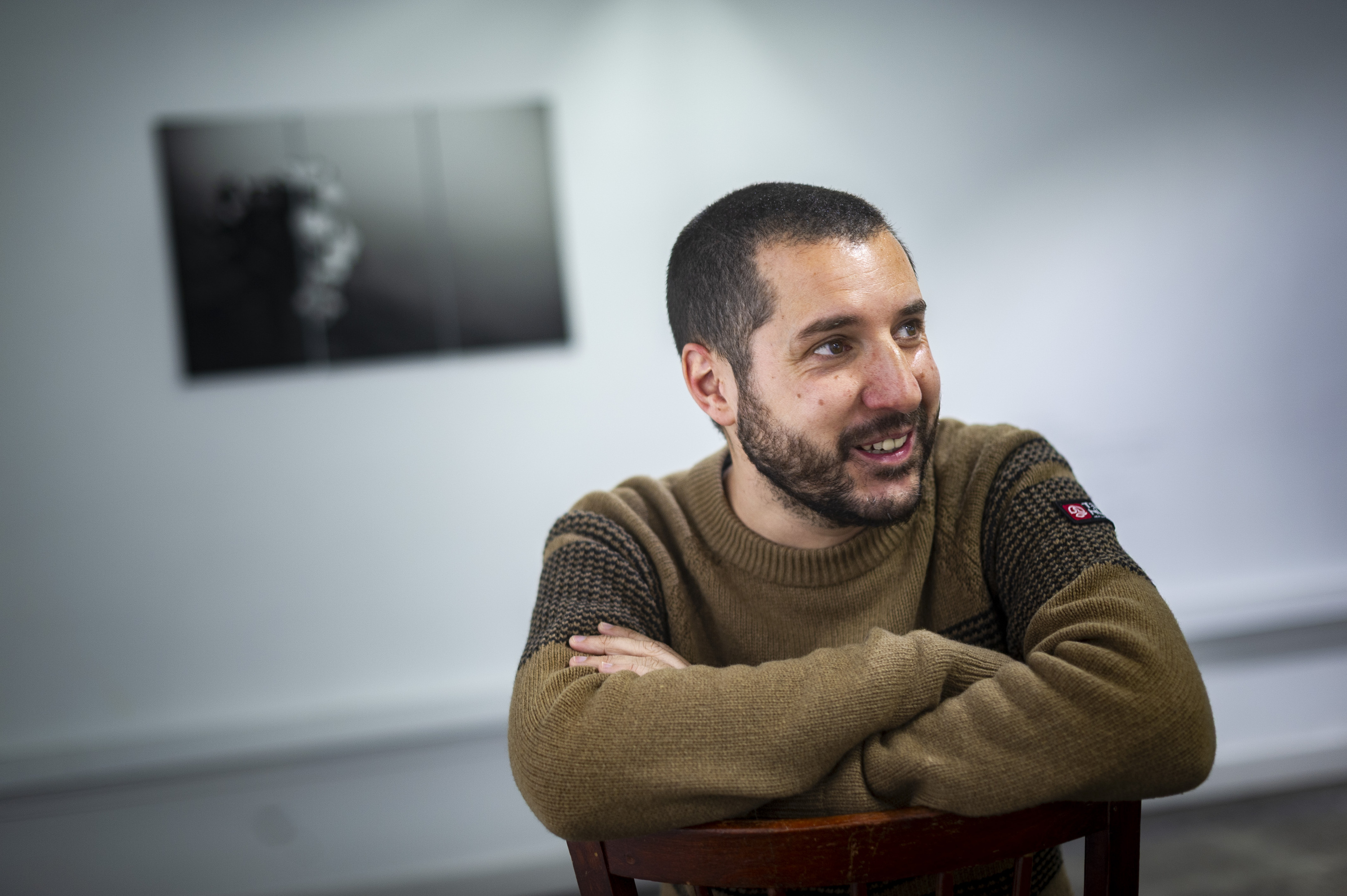 Endika Diaz Amurrioko La Casonako erakusketa aretoan, aurreko astelehenean. JAIZKI FONTANEDA / FOKU