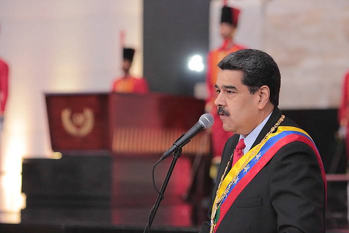 Nicolas Maduro Venezuelako presidentea, atzo, gobernuaren ekitaldi batean. EFE
