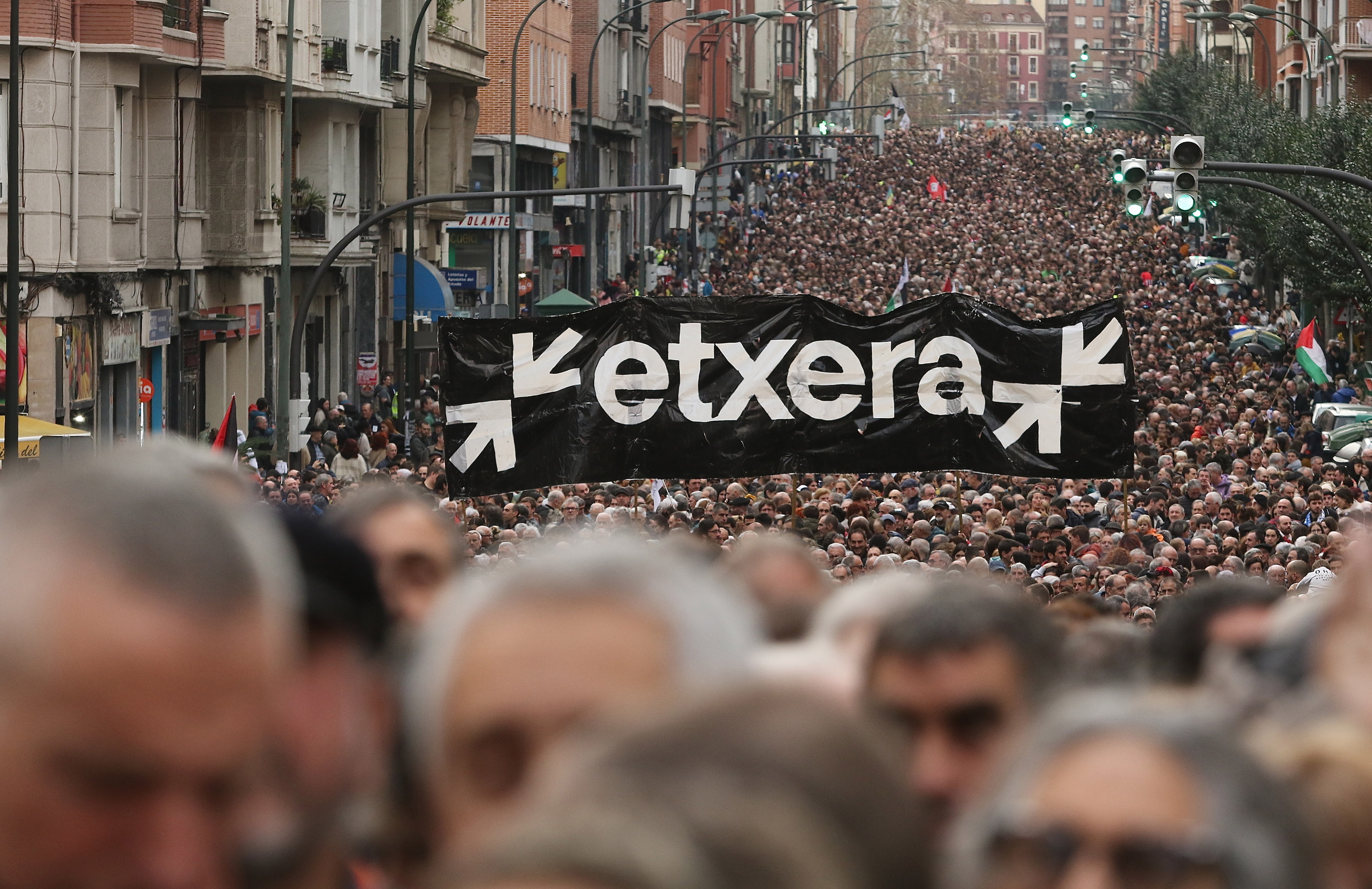 Euskal presoen eskubideen alde Sarek antolatutako manifestazio bat, Bilbon. OSKAR MATXIN EDESA / FOKU