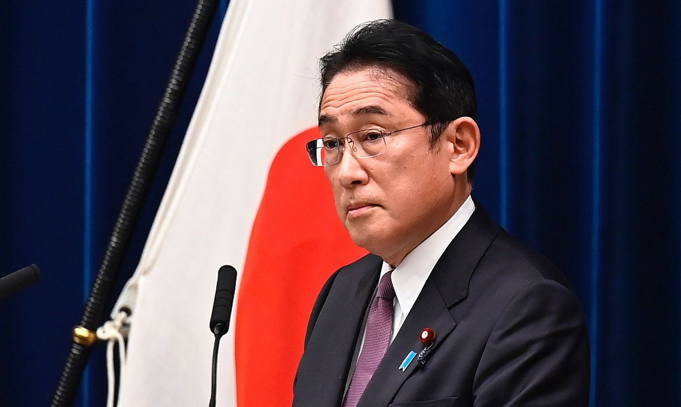 Fumio Kishida Japoniako lehen ministroa, atzo, Tokion. DAVID MAREUIL / EFE.